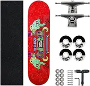 Sports Beginner Skateboard, (Entry and Exit Safety Pattern) 31-inch Seven-Layer Maple Four-Wheel Professional Skateboard Suitable for Young Adults