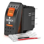 UTV Winch Rocker Switch Momentary On Off 7 PIN DPDT LED Light Bar Winch 7PIN