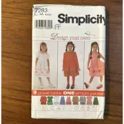 NEW Simplicity Childs Dress & Jumper Sizes 3-6 Uncut Pattern 7283