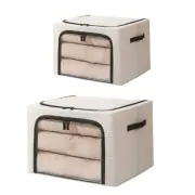 Large Capacity Designs Foldable Storage Boxes with Sturdy Metal Frame and Lids