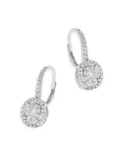 Bloomingdale's Fine Collection Diamond Double Halo Earrings in 14K White Gold, 0.75 ct. t. w.