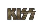 Kiss Logo Studded Iron On Patch (Black/Bronze) (One Size)