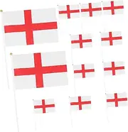 BCOATH Mini Flags Hand Waving 12pcs England Flag Stick Small Soccer Game Party Decorations