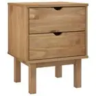 OTTA Solid Pine Wood Bedside Table Drawers Storage Side Shelf Cabinet Nightstand