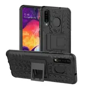 For Samsung Galaxy A50 /A50S Case, Shockproof Heavy Duty Tough Kickstand Protective Rugged Case Cover (Black)