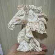 2.31LB natural Chocolate agate Quartz Crystal carved unicorn Skull Handmade gift