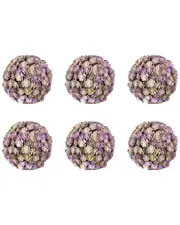 Creative Displays Set of 6 Decorative Purple Chick Succulent Balls