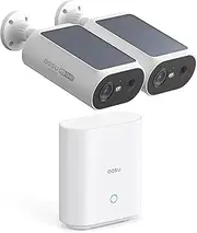 [AOSU] Solar Security Cameras Wireless Outdoor, 2Mins DIY Installation, No Subscription Cameras for Home Security System, 2K Color Night Vision Spotlight Camera, Local Storage, 5G& 2.4G WiFi, 2 Cam-kit