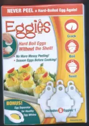 Eggies Maker 6 Pack Egg Cooker Hard Boiled Eggs without the Shell! AS SEEN ON TV