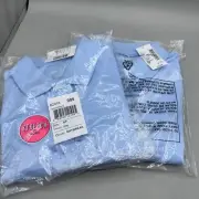 Children’s Place Girls Uniform Polo Long Sleeve Blue Daybreak S 5/6 NEW Set of 2