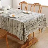 在飛比找蝦皮購物優惠-木紋棉麻桌布仿樹皮復古餐桌布拍攝背景布