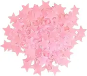 100Pcs Glow in The Dark Stars, Fluorescent Noctilucent Plastic 3D Star Stickers, Smooth Non-Toxic Glow in The Dark Stickers for Wall Ceiling Bedroom Decor Gifts, Style1 in