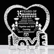 35 Year 35th Wedding Anniversary Crystal Gift Marriage Keepsake for Couple Him Her Husband Wife