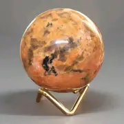 2.5" Natural Polished Peach Moonstone W/ Smoky Quartz Sphere Polished - USA