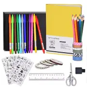 Yellow 120g Paper Dotted Journal Kit Hardcover A5 Notebook
