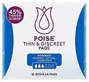 Poise Thin & Discreet Pads - 16 Regular Pads