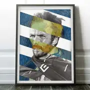 Van Gogh's Self Portrait & Clint Eastwood - Poster Canvas Artwork