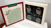 Longaberger 1985-88 Xmas Set 4 Cookie Candy Cane Mistletoe Poinsettia Ornaments