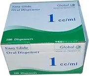 1ml 1cc Oral Syringe, Sterile, Caps Included, Great for Oral Medicine and Home Care, 100 Count