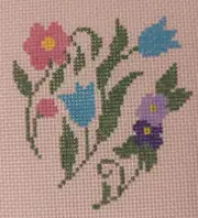 Hand Painted Needlepoint Canvas Flowers For Framecraft Heart Box 24 Ct Congress