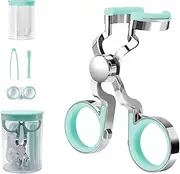 Contact Lens Wearing Aids Tool, contact lens applicator tool, Portable Contact Lens Eyelid Stretcher, with Contact Lens Case, Sucker, Tweezer with Soft Tip for New Users Girls (Green)