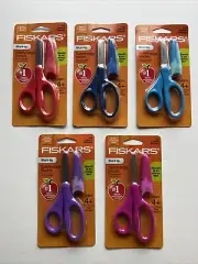Lot of (5) Fiskars Scissors +4 Ages Safety Blunt-tip Edge Blade Eraser Sheath