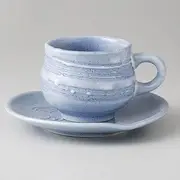 Set of three blue colors coffee C / S [180cc 395g] [Japanese-style coffee C / S] [Hotel Restaurant Cafe tableware eateries for business visitors]