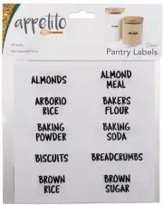 APPETITO Clear Pantry Labels Food Container Storage Label Pack of 60