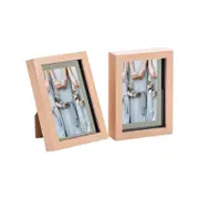Nicola Spring Shadow Box Frames - 5 x 7" with 4 x 6" Mount - Light Wood - Pack of 2