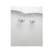 Women's Celtic Claddagh Love .925 Sterling Silver Dangle Fish Hook Earrings