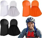 [MYTOAU] 3 Pieces Helmet Liner with Neck Mask, Cooling Skull Cap Sun Shade Sweat Wicking Protector for Cycling Running Fishing Riding (Black/White/Orange)