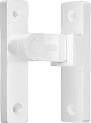 Caphex Sliding Barn Door Lock Hardware - 90 Degree Right Angle Sliding Door Lock - Heavy Duty Gate Latch, Fits for Barn, Garden, Bathroom, Garage (White)