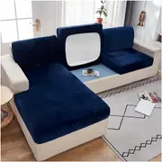 Sofa Cover Stretch Velvet Sofa Protector Covers Couch Covers Sofa Slipcovers Furniture Protector -Navy blue