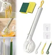 liucocotos Multifunctional Golf Egg and Noodles Clipper Artifact, High Heat Resistant Noodle Spoon, Kitchen Baking Manual Noodle Gripper Scoop Food Clip Egg Beater (white)