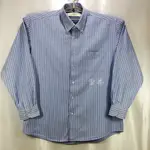 WB二手男士襯衫|XL|秋|JIASER CARMAIN深淺藍條紋長袖襯衫|領帶扣設計|100%棉