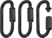 uxcell Chain Connectors, 4mm Thick Quick Link Screw Lock Oval Clips for Chandelier Pendant Lights, Black, Pack of 3