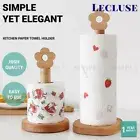 Lecluse Wood Paper Towel Holder Holder Countertop Standing Paper Towel Organizer