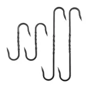 medieval iron handforged Grill S Hook Set small & large both sets