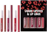 Lipliners Pencil - Waterproof Long-Lasting Lipliners Pencil Lip Gloss,Lip Gloss Lipstick and Lip Liners Combo, Lipliners Pencil Set for Dating, Wedding, Bar, Dance