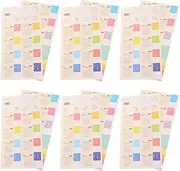 VILLFUL 6 Sets Index Sticker DIY Calendar Sticker Tabs School Calendar Stickers School Book Tabs DIY Planner Stickers Schedule Calendar Stickers Monthly Tabs for Planner