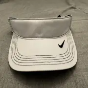 Nike Dri Fit Swoosh Adjustable Cap Logo Visor Golf Tennis White Unisex