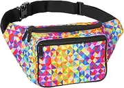 [SoJourner Bags] SoJourner Bum Bag Fanny Pack Waist Bag Rainbow Triangles | for women, men and kids | cute fits small medium large
