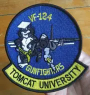 TOMCAT UNIVERSITY VF 124 GUNFIGHTERS F-14 NAVY Fighter Squadron MILITARY Patch