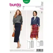 Burda Sewing Pattern 6467 High Waisted Skirt Misses Size 8-18