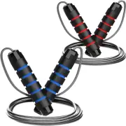 2 Pack Workout Jumping Rope,Adjustable Skipping Rope,Weighted Jump Rope for Men,