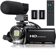 Video Camera Camcorder With Microphone, Videosky FHD 1080P 30Fps 24Mp Vlogging