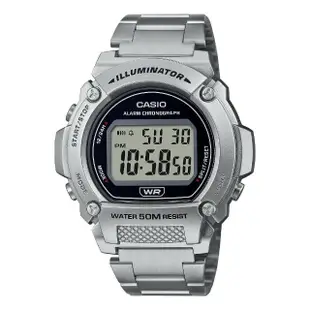 【CASIO 卡西歐】運動風格鋼帶電子錶(W-218HD/W-219HD)