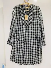 Lee Matthews Edit By Checked Bibb Cotton Dress Gingham Size 3 New With Tags
