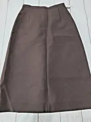 ~NWT Women's Vtg LADY HARDWICK Skirt Dark Brown 100% Poly~Zipper~Lined~Size 6~
