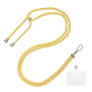 Phone Lanyard Adjustable with Patch for Smartphone Light Yellow White 1 Pack